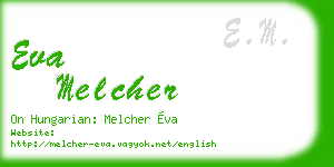 eva melcher business card